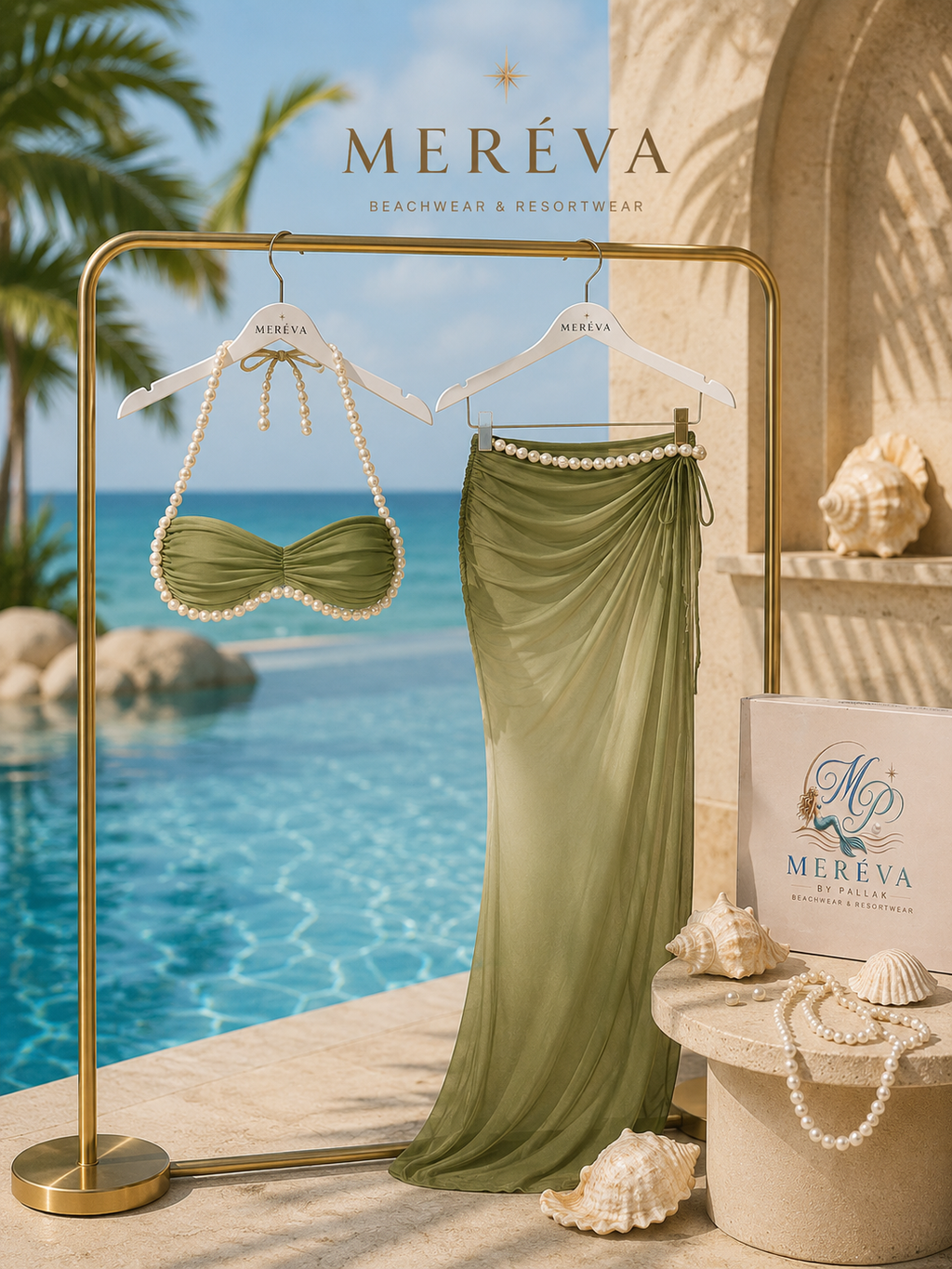 olive pearl sarong set