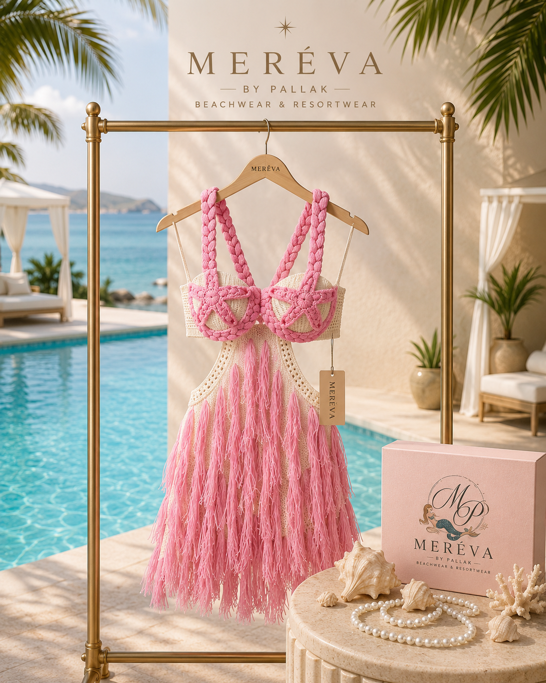 pink fringe beach dress