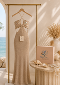champagne mirror maxi dress