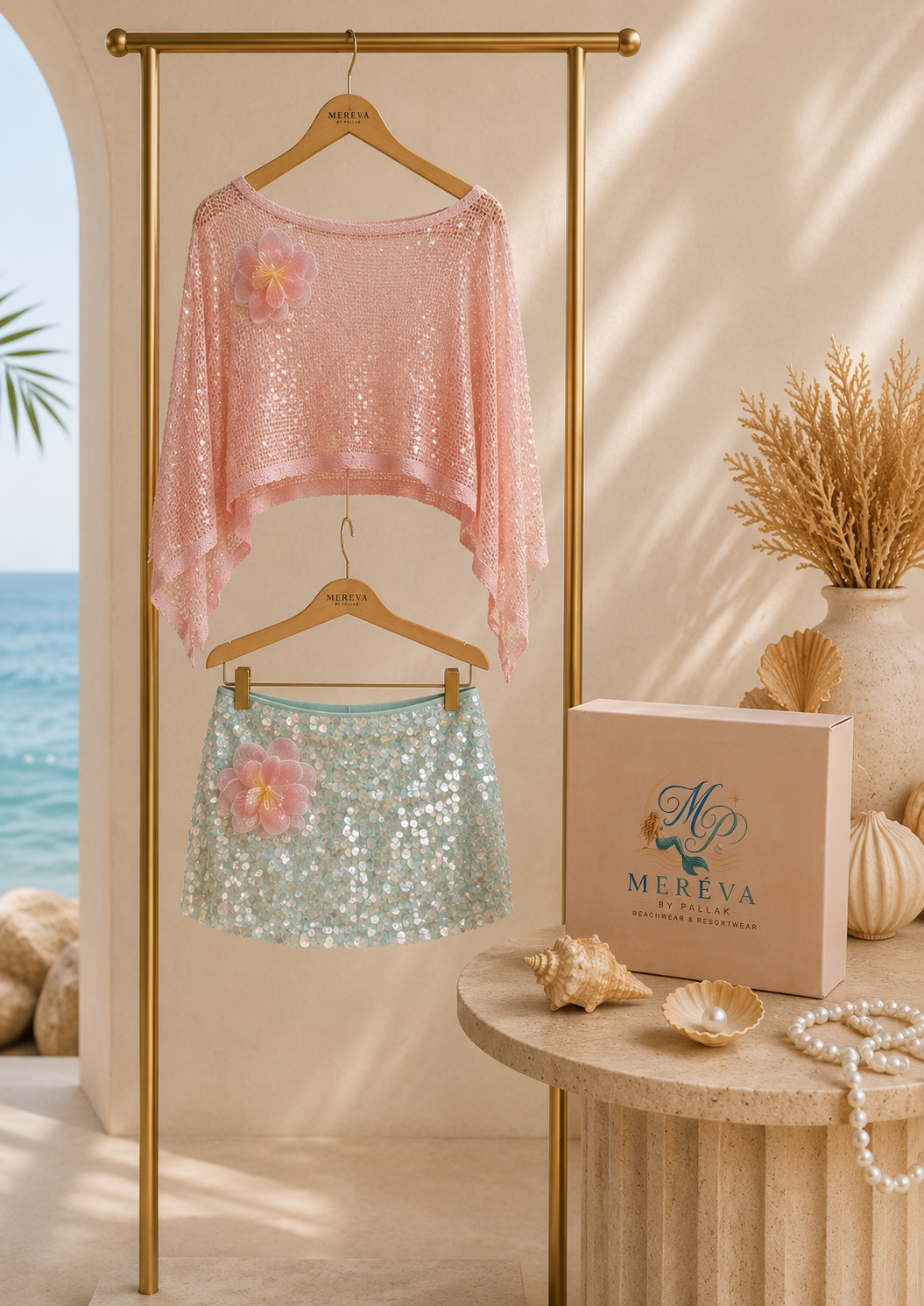 pink sequin co ord set