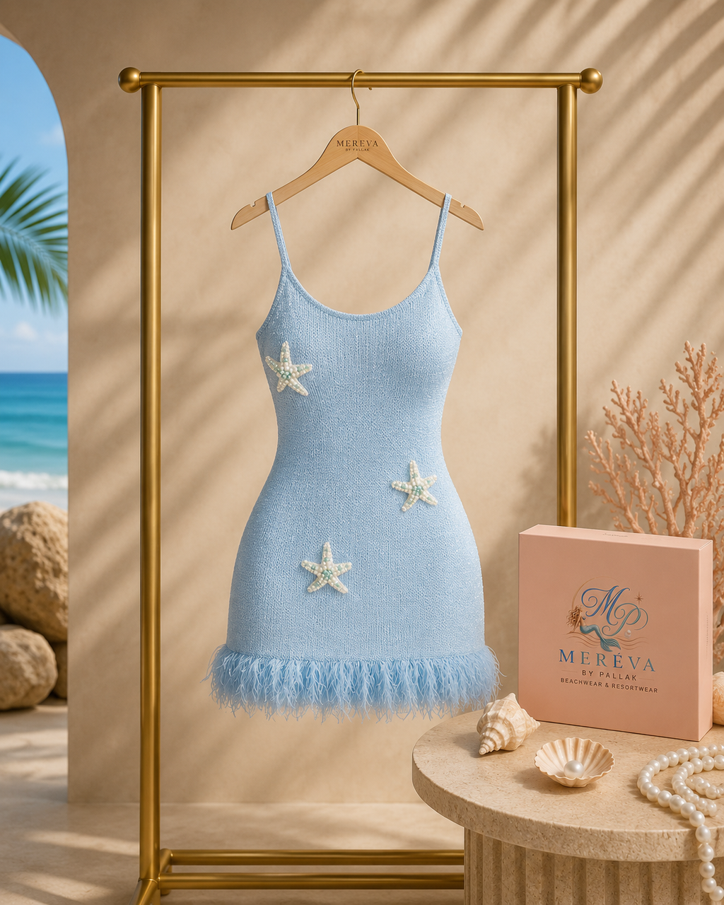 blue starfish fringe dress